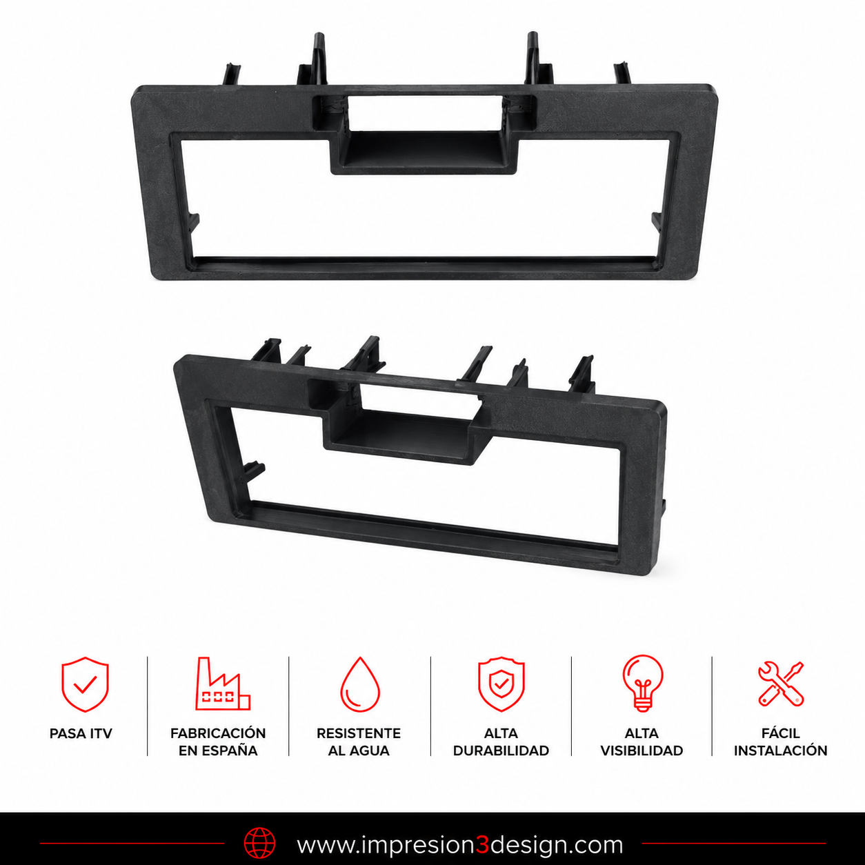 Marco Adaptador para Autorradio Nissan Terrano II (1993–2007) — Sin Botón Warning, Instalación Directa