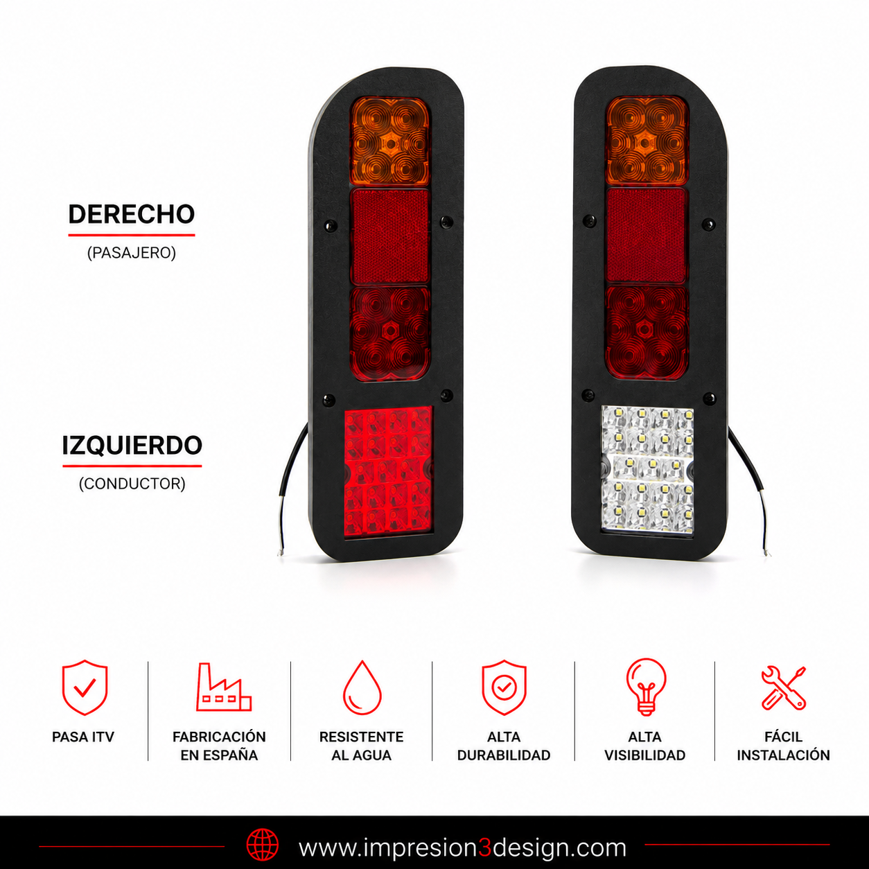 Piloto LED Trasero Nissan Terrano II R20 — Sustitución Directa del Original, Tecnología LED y Apto ITV