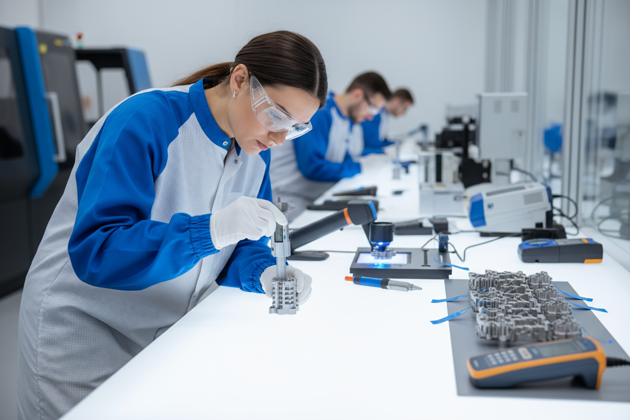 Verificación de tolerancias y acabado

Comprobamos medidas, anclajes, espesores y textura.
Solo las piezas que superan nuestras pruebas internas pasan al embalaje final.